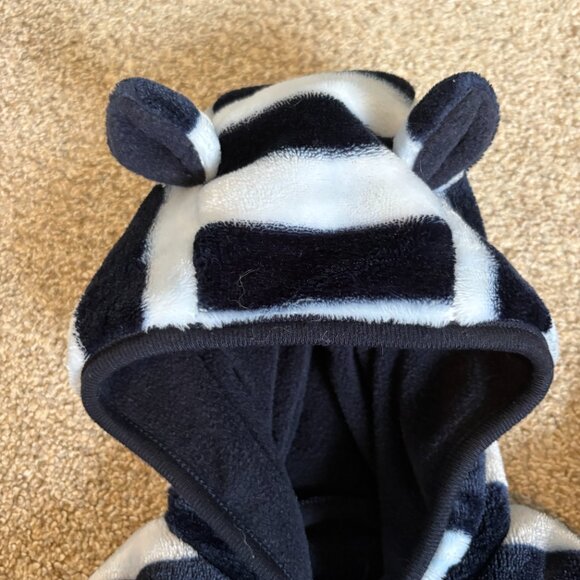 The Children’s Place Bunting Suit plush, warm stripes 6-9 months blue mittens - Picture 2 of 9